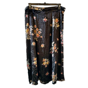 April Cornel Floral Bouquet Black Size XXL Skirt Velvet Silver Pink NEW Women’s